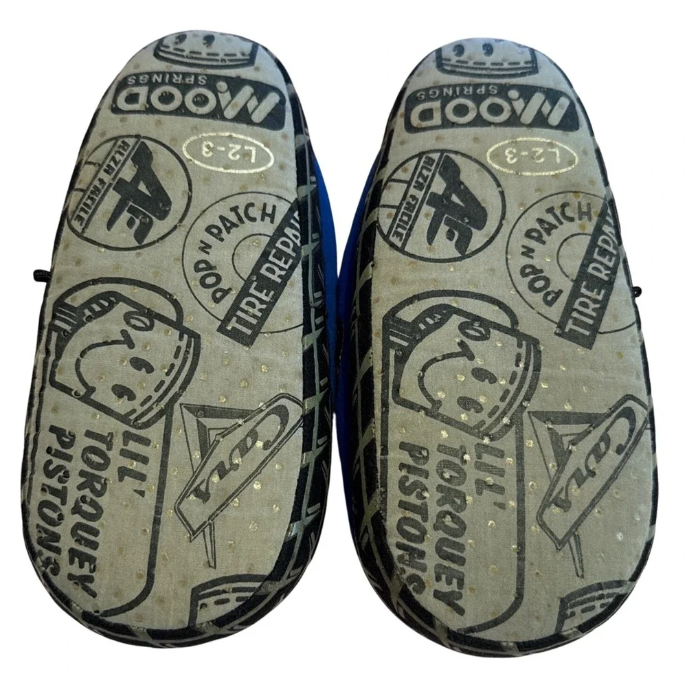 Disney Pixar Cars Buster Brown Slippers Boys L 2-3 Lightning McQueen House Shoes